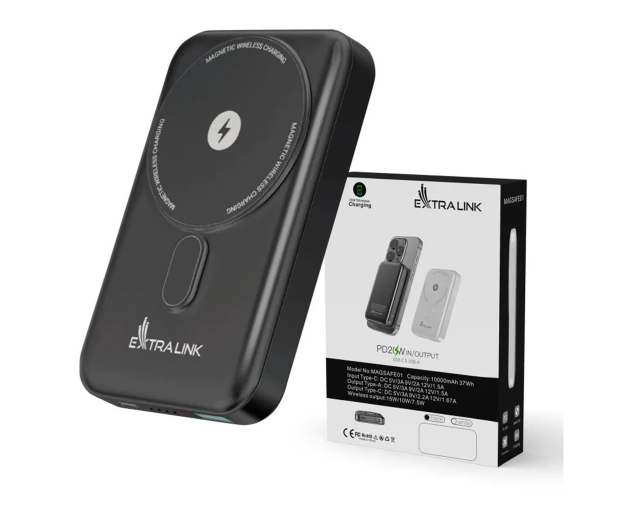 ExtraLink MAGSAFE 10000MAH 38.5WH PD20W+15W USB-C USB-A GRAFITOWY - 1570056 - zdjęcie